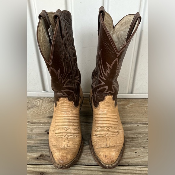 Olathe Boot Co. Brown and Tan Heeled Boots - Picture 2 of 9